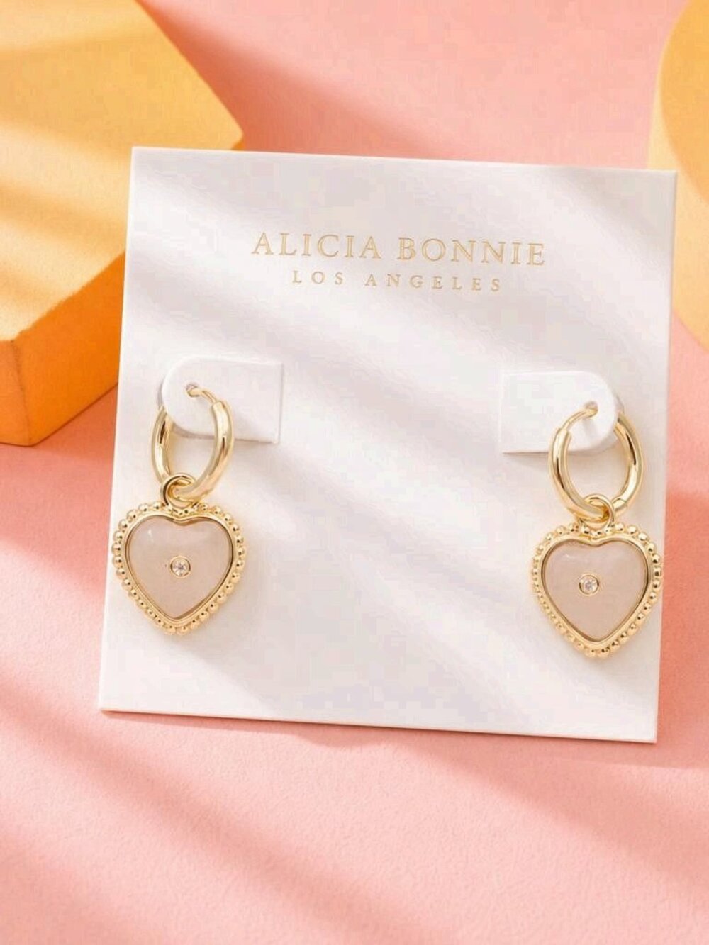 Alicia Bonnie Heartlight Gold Heart Drop Earrings
